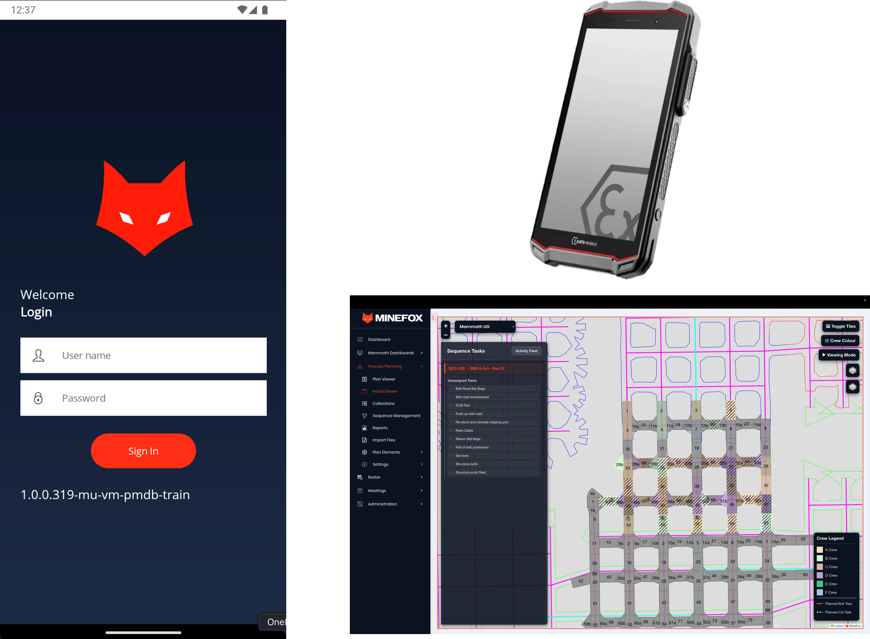 FoxOps mobile interface underground