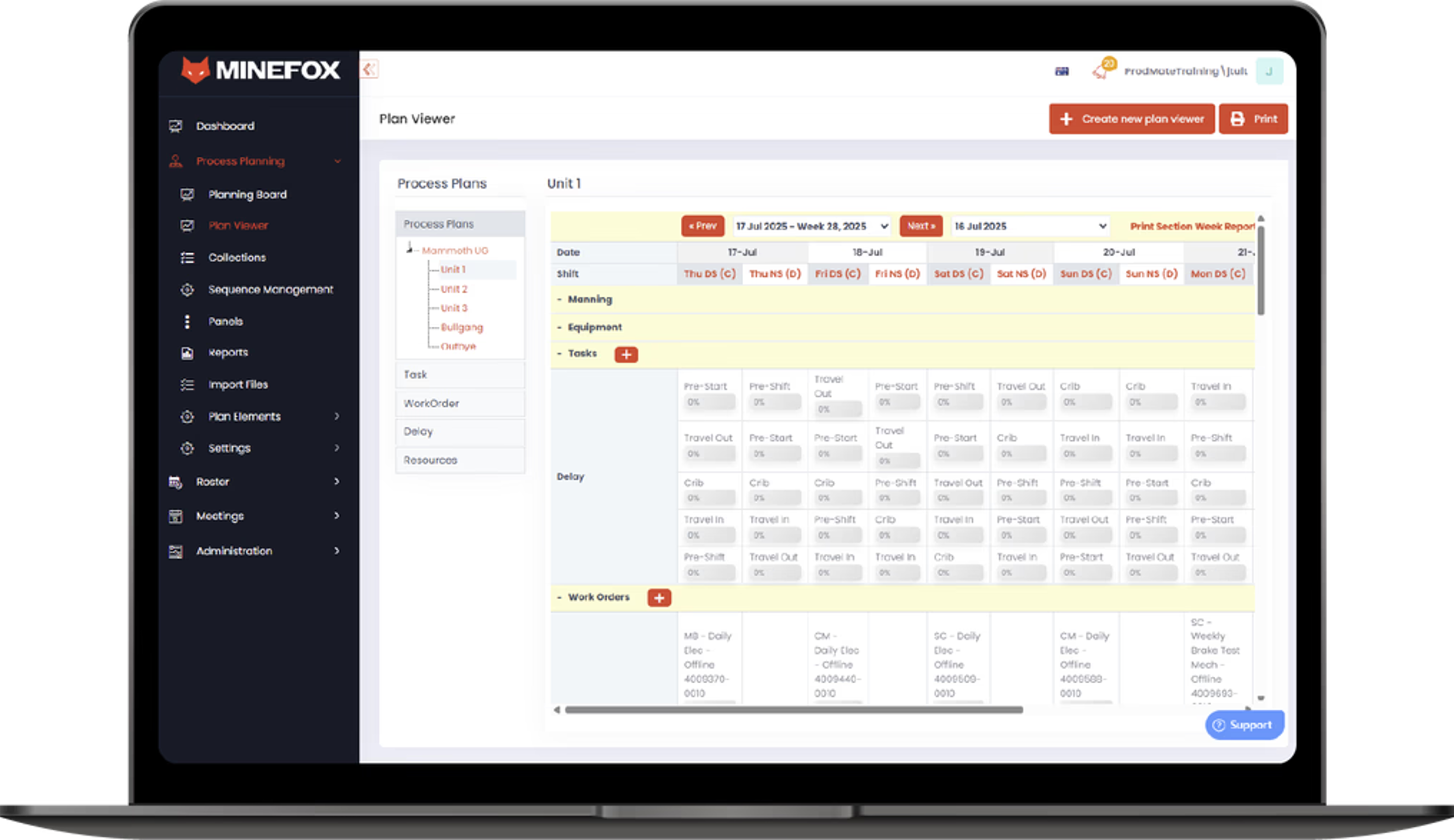 FoxPlan scheduling interface